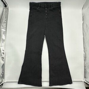 American Eagle Curviest High Rise Flare Women’s Size 12 Black Button Fly Jeans